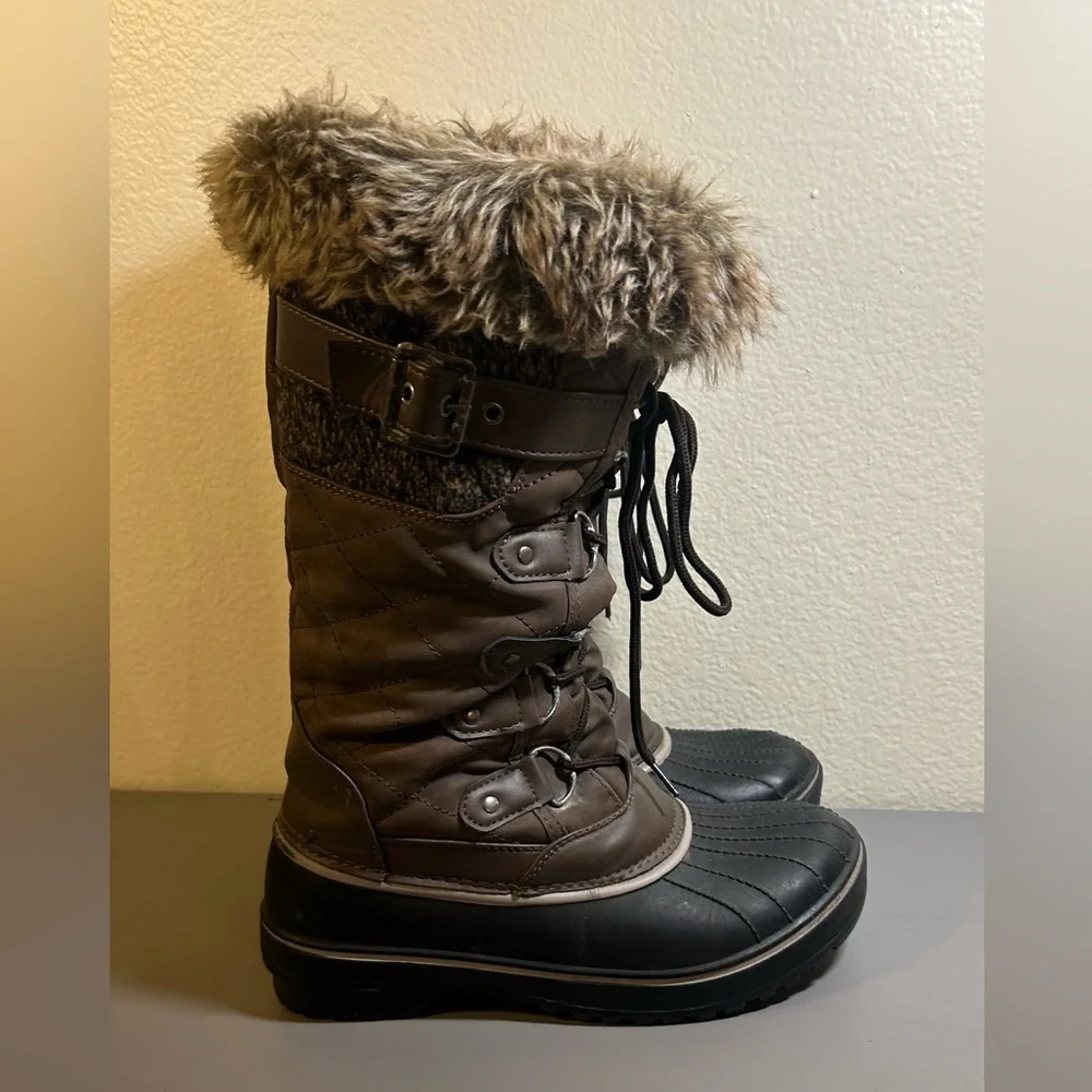 Dream Pairs Dark Brown Fur-Lined Winter Boots - Picture 4 of 8